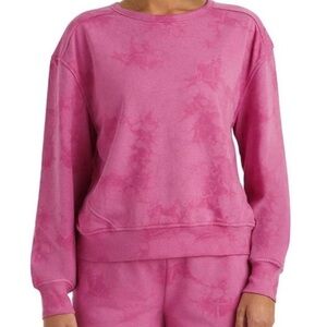 NWT MEMBERS MARK Pink Tie Dye Long Sleeve Crewneck Sweatshirt Size Medium